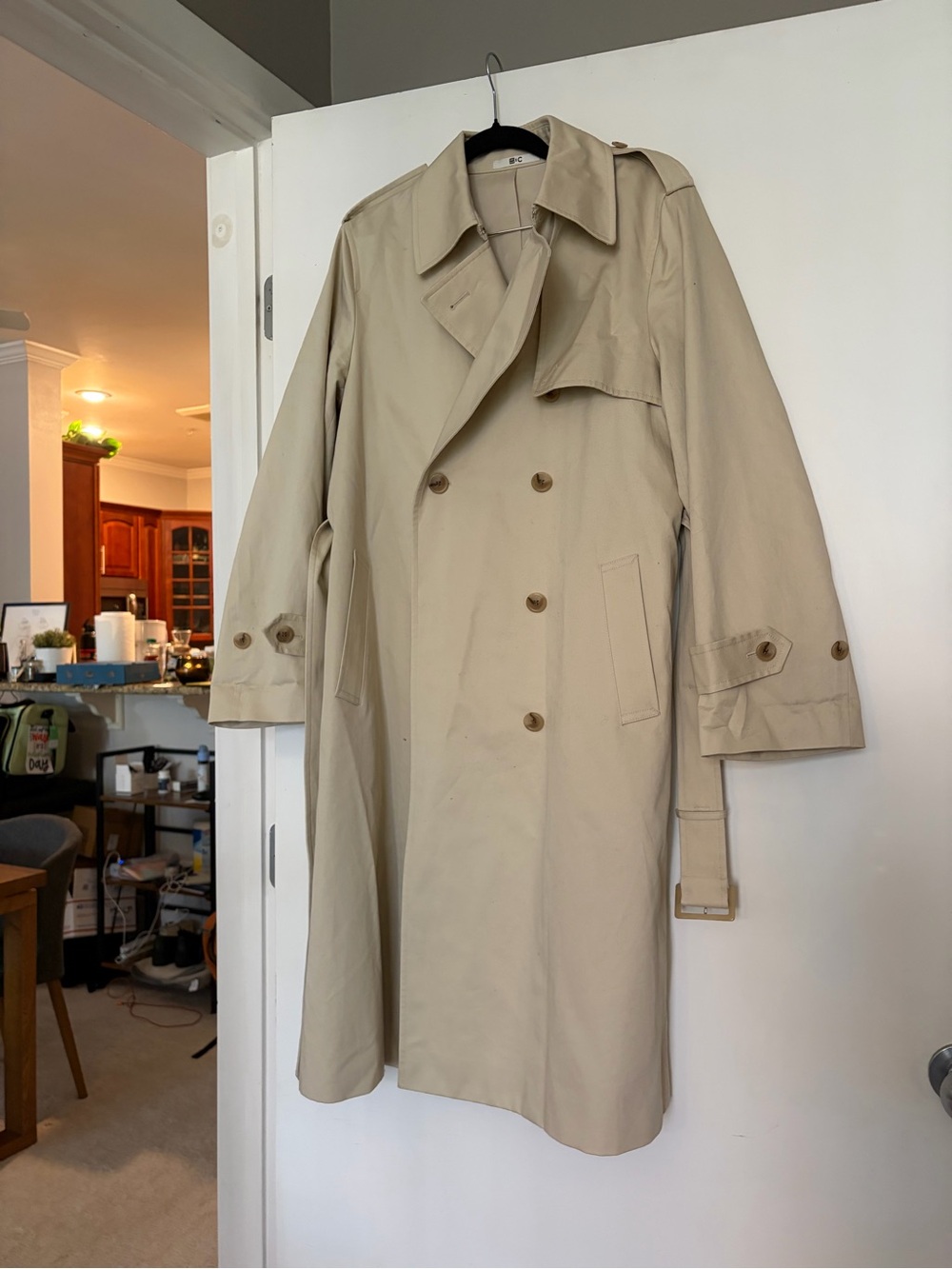 UNIQLO: C Double-Breasted Trench Coat - Beige